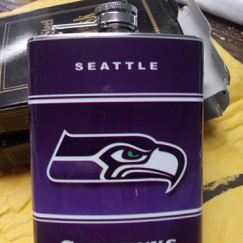 Purple seahawks flask